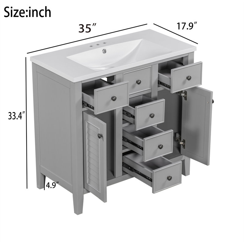 Ensemble de meuble-lavabo simple 35 po Kayoni