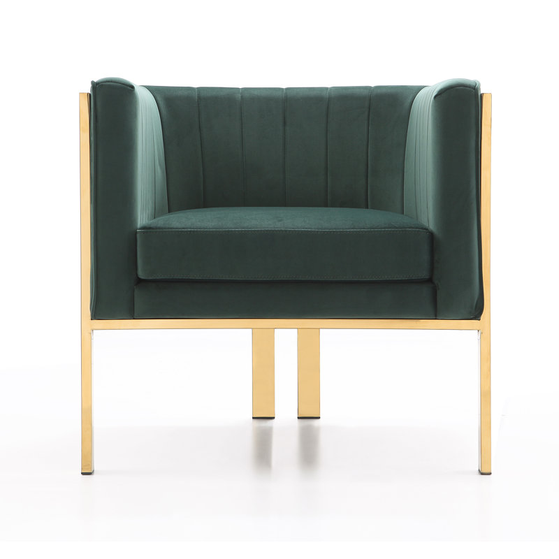Kulas Velvet Armchair, Forest Green