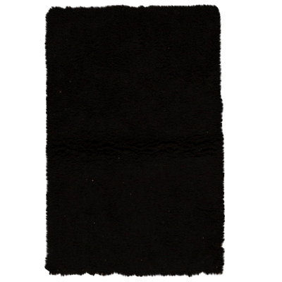 Tapis noir noué à la main de haute qualité