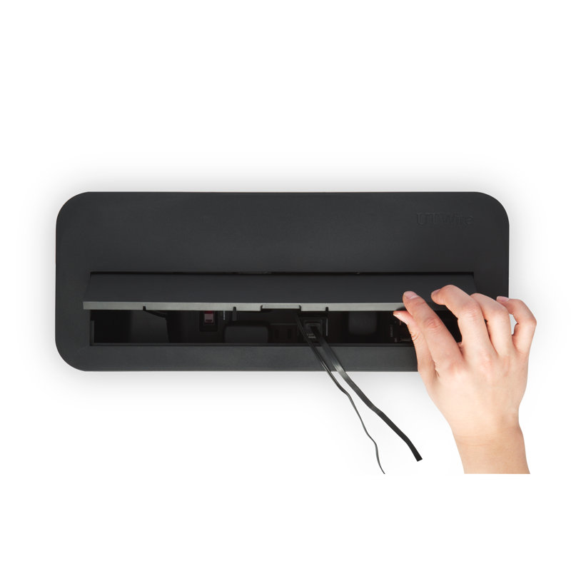 White Plastic Under Desk Cable Management Box
