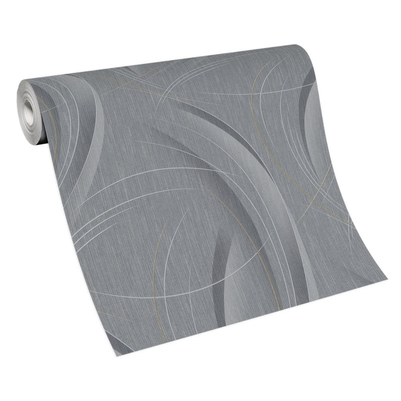 Rouleau de papier peint texturé L 33 pi x l 21 po, Gris / paillettes claires