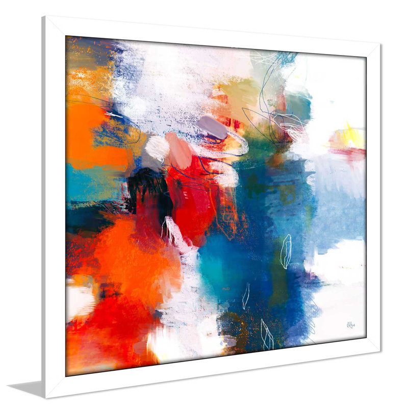 It's a Party II - Peinture à cadre flottant, Cadre blanc, H 31,5 po x l 31,5 po x P 1 po