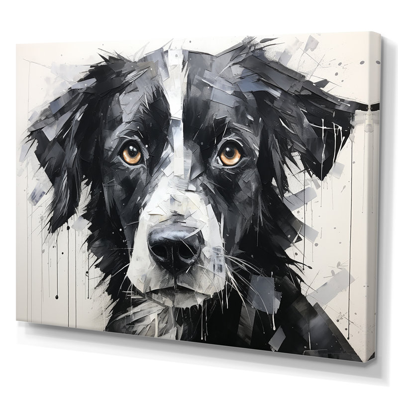 Sarabi, portrait de chien sur toile, Toile tendue, H 34 po x l 44 po x P 1,5 po