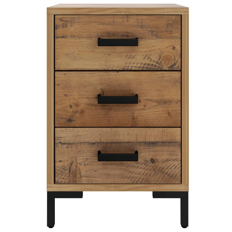 Addylan 40cm W Solid Wood Bedside Table, Brown