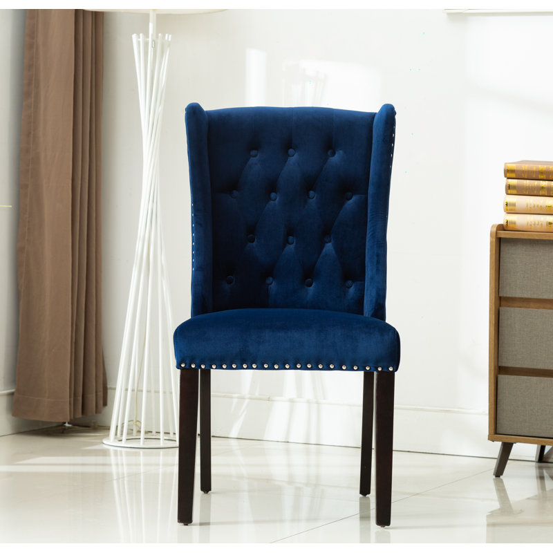 Chaise d'appoint l 21 po Aliana, Microfibre / microsuède bleu