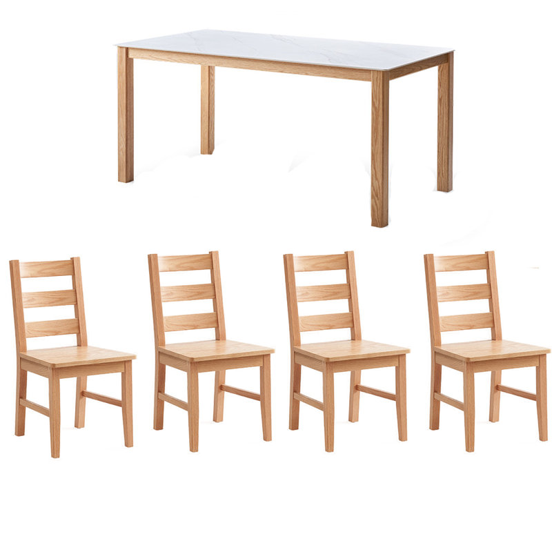 Ensembles de table de salle à manger simples en bois massif.