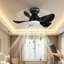 Ventilateur de plafond encastré noir moderne 30 po avec lumière DEL à intensité variable, moteur à courant continu, 5 pales en ABS, télécommande pour chambre à coucher, salon ou appartement contemporain-2033914833