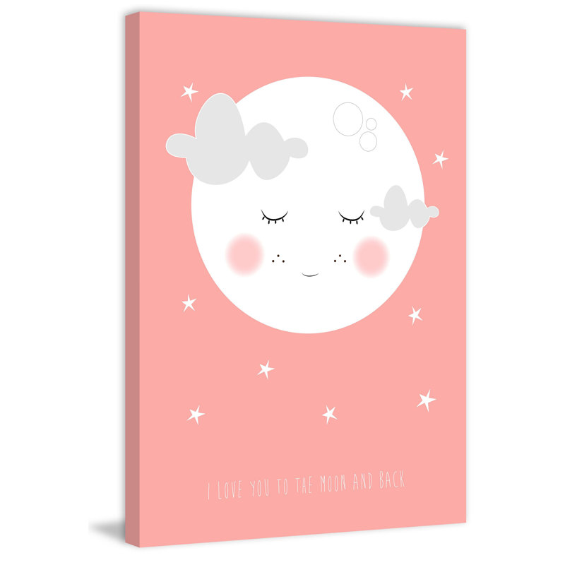«Moon Face Pink» par Karen Zukowski, reproduction sur toile tendue, H 30 po x l 20 po x P 1,5 po
