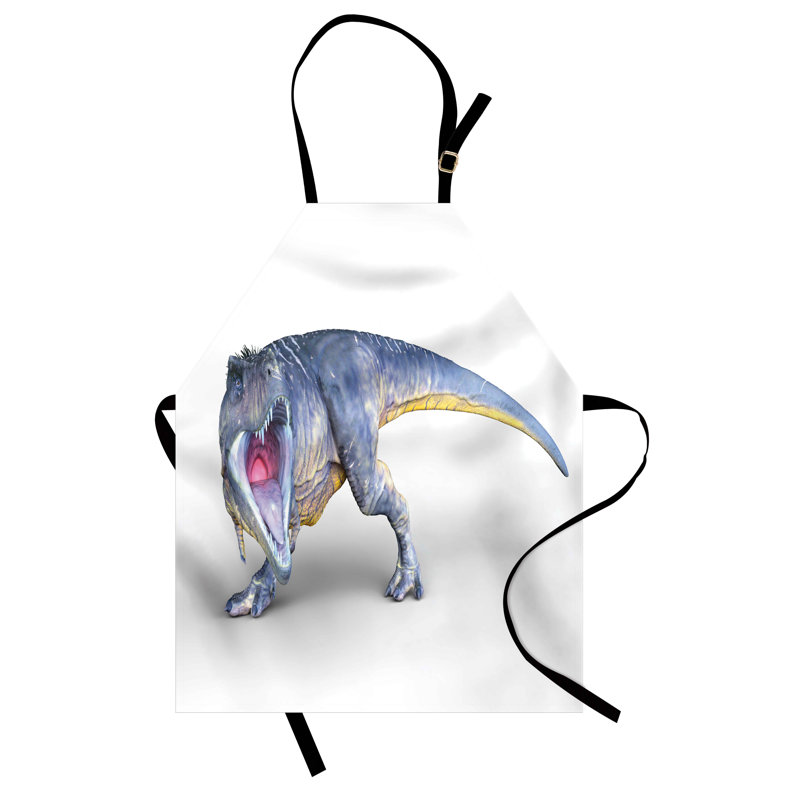 Tablier East Urban Home Dinosaur unisexe, créature monstrueuse, taille adulte, bleu jaune rose