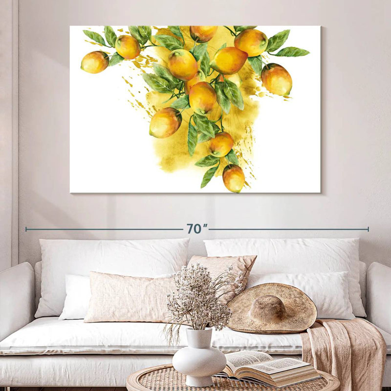 Yarlin aquarelle citrons dorés, H 34 po x l 51 po
