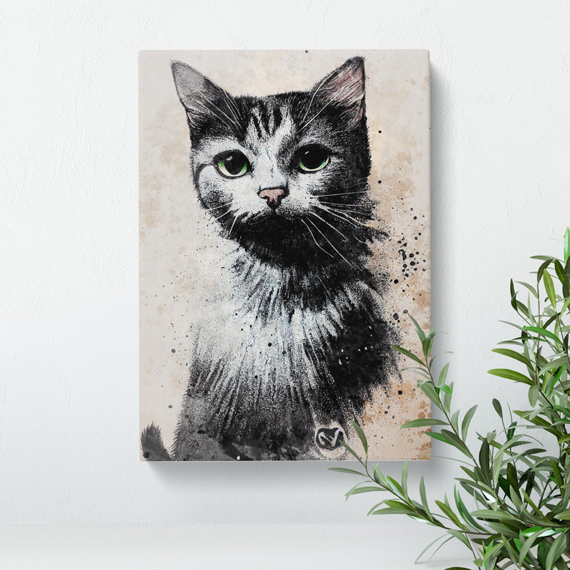 XC1022-1309X Cat Graffiti No.1 - Wrapped Canvas Print, 50cm H x 35cm W x 3cm D