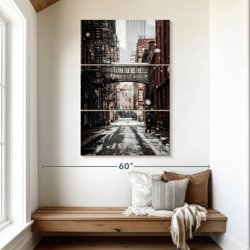 Hiver à New York, H 50 po x l 32 po