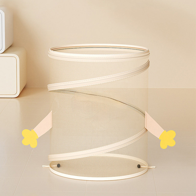 Panier à vêtements pliant avec couvercle de salle de bain, A