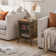 Brown End Table With Pull-Out Shelf