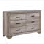Commode 6 tiroirs 1 finition naturelle avec quincaillerie noire