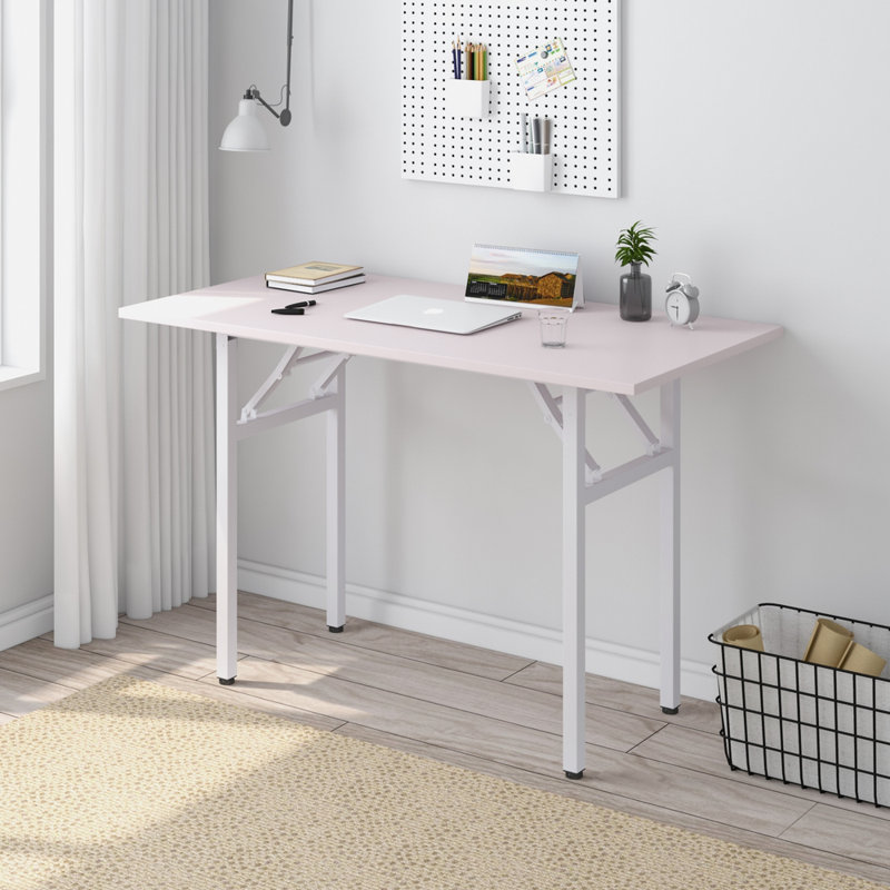 Portable Folding Desk, 75cm H x 120cm W x 60cm D, White, White