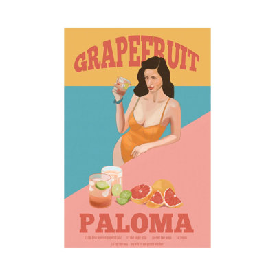 Grapefruit Paloma by Jenny Rome - Wrapped Canvas Print