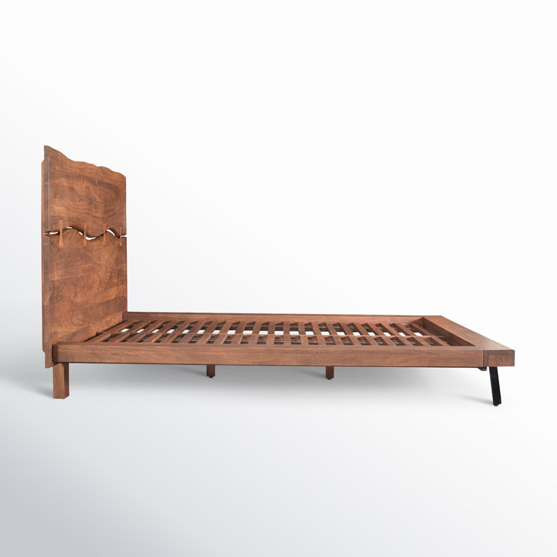 Madagascar Queen Platform Bed with Organic Edge Headboard