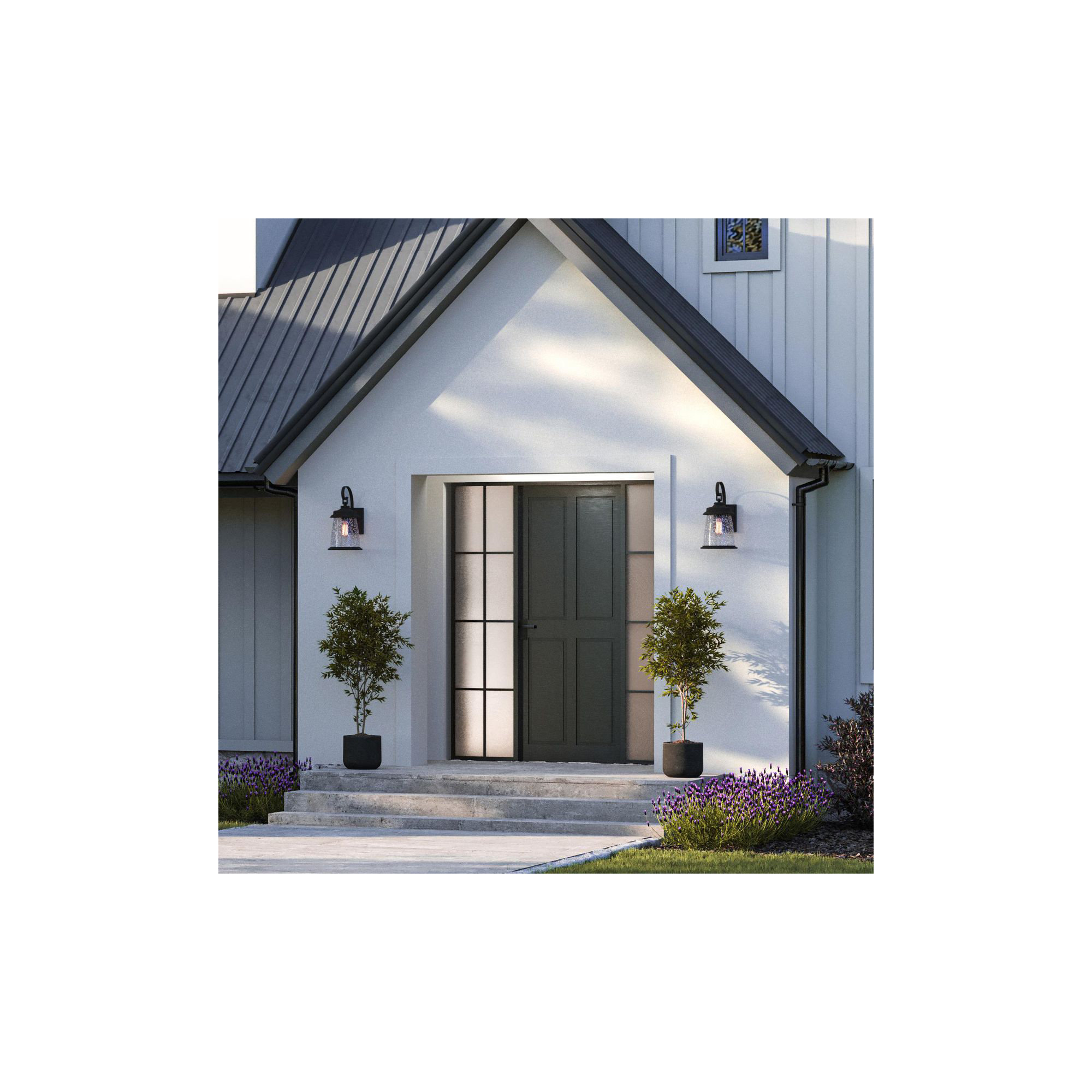 Single Light Bell Outdoor Wall Light, Antique Pewter, 16" H x 8.63" W x 10.25" D