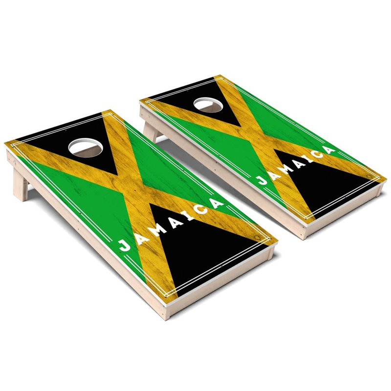 Ensemble de planche à cornhole composite toutes saisons International Flag 2.0, Ajouter un étui et des lumières