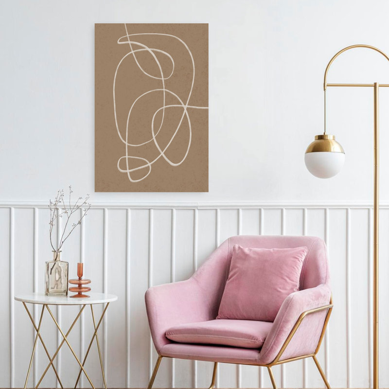 Minimalist Line Composition 04, art mural contemporain abstrait, H 24 po x l 16 po