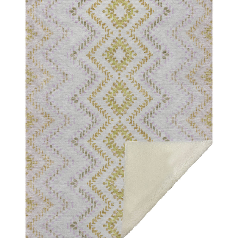 Jeté géométrique Addison Sherpa ASB683, Perle