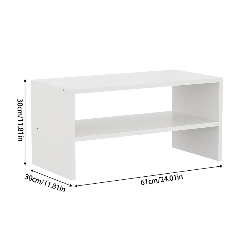 2 Tier Stackable Shoe Rack in White
