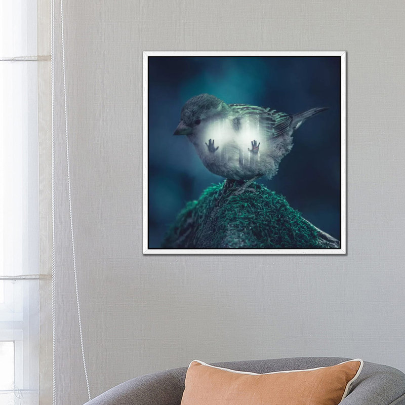 Trapped by Paul Haag - Print on Canvas, 66.04 cm H x 66.04 cm W, White Framed