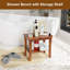 Banc de douche en bois avec tablette de rangement