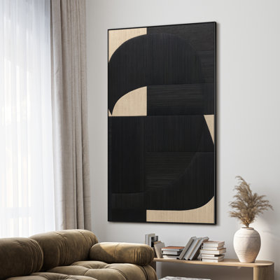 Extra Large Wall Art Fabric Print - Abstract Modern Artwork Artwork Decor for Living Room or Bedroom - "Frame Assembly Required (Unfinished Frame)"