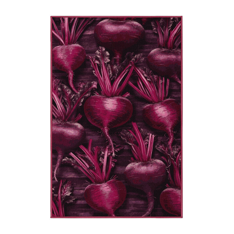 Washable Beetroot Vegetables Area Rug, Rectangle 5' x 8'