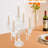 14"H 5-Arm Clear Crystal Glass Candle Holder