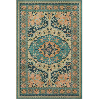 Black Green Floral Traditional Woven Base Washable Carpet