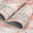 Vintage Floral Distressed Printed Area Rug Machine Washable Non Slip Stain Resistant Bodered Low Pile Ultra Thin Pet Friendly Vacuum Clean Easy To Clean Floor Carpet for Living Room-1281736284