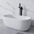51" Freestanding Solid Surface Bathtub Modern Designed Resin Stone Bathtub With Pop-Up Drainage And Overflow Pipes