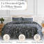 Ensemble de courtepointe réversible Secret Meadow de Southshore Fine Linens, bleu, en microfibre doublement brossée à motif floral avec matelassage brodé, couvre-lit léger toutes saisons, 1 courtepointe et 2 taies d'oreiller King, King / California King-297902145-297902144