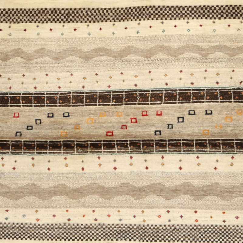 Tapis beige / gris, Carré 7 pi