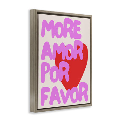 «Pink & Red More Amor», art mural encadré flottant par House of Lulu