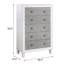 Commode 5 tiroirs Katia en gris rustique et blanc vieilli