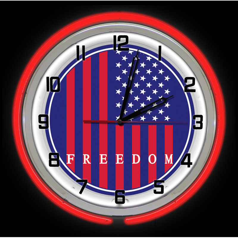 Grande horloge murale patriotique 18,75 po, Rouge