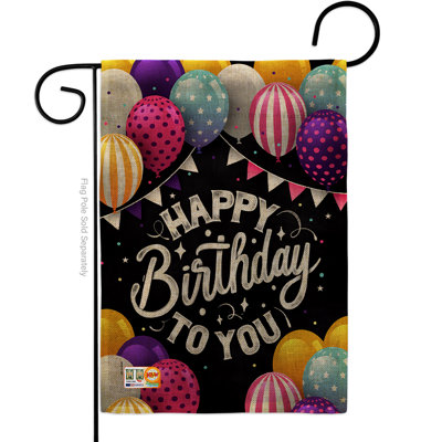 L’anniversaire de votre chaise de polyester de 2 côtés 13 x 19 po drapeau de jardin