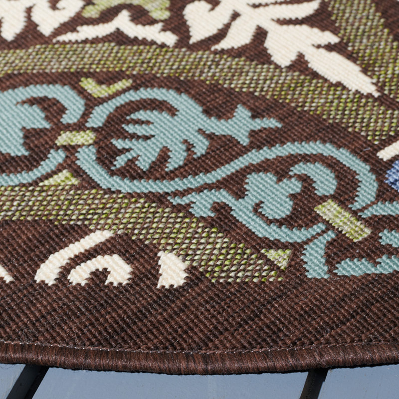 Tapis d'intérieur / extérieur à motif géométrique Coucou Performance, Rond 3 pi