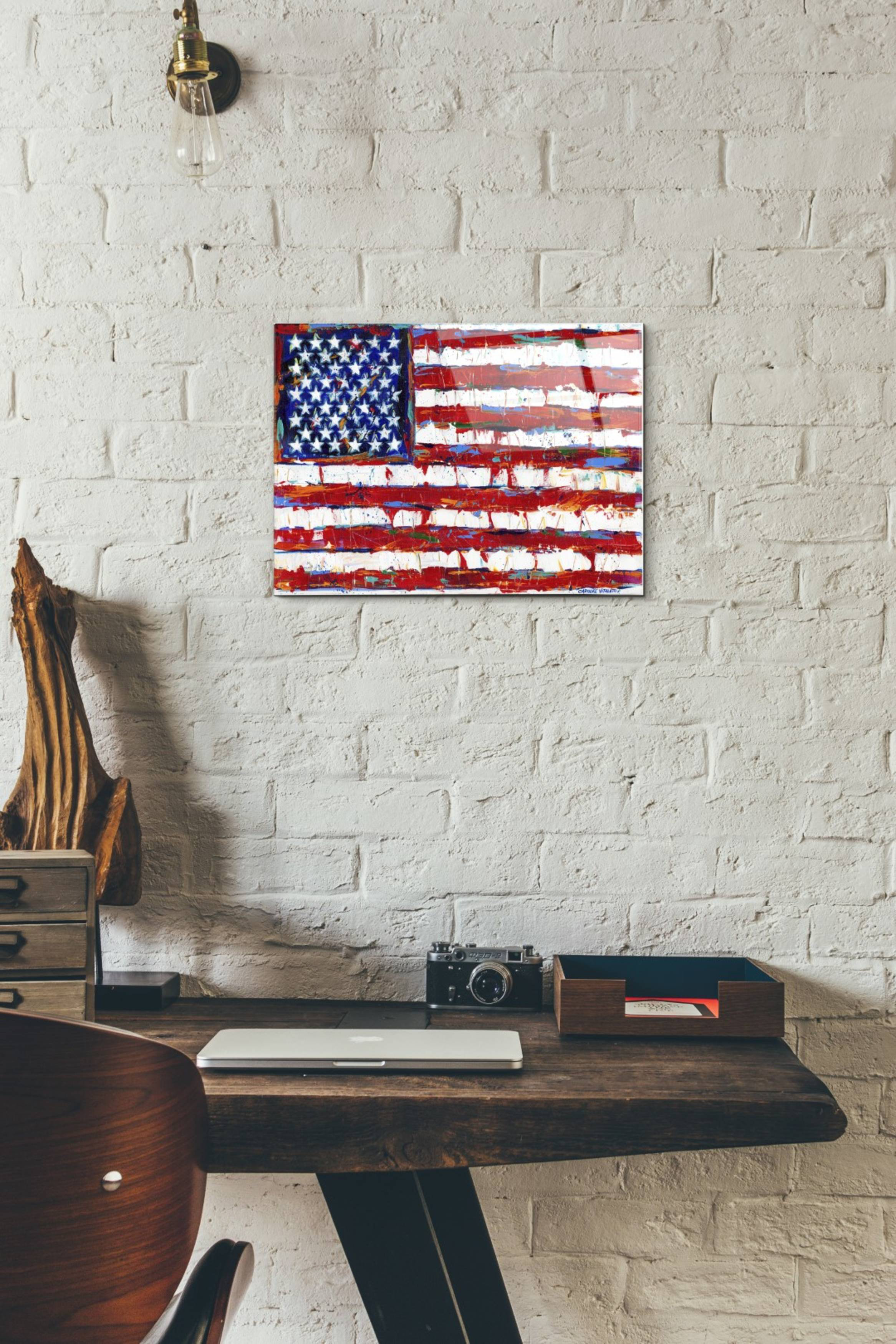 Trinx ''Dramatic Stars & Stripes'' By Carolee Vitaletti Acrylic Glass ...