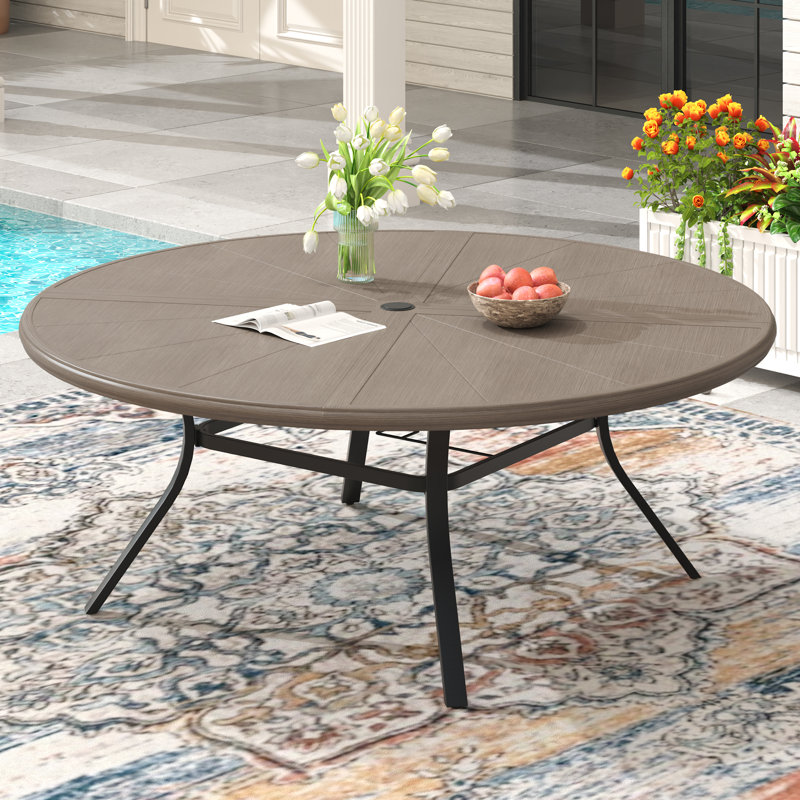 Table de salle à manger 4 personnes, Bois brossé gris, H 28 po x L 40,6 po x l 40,6 po