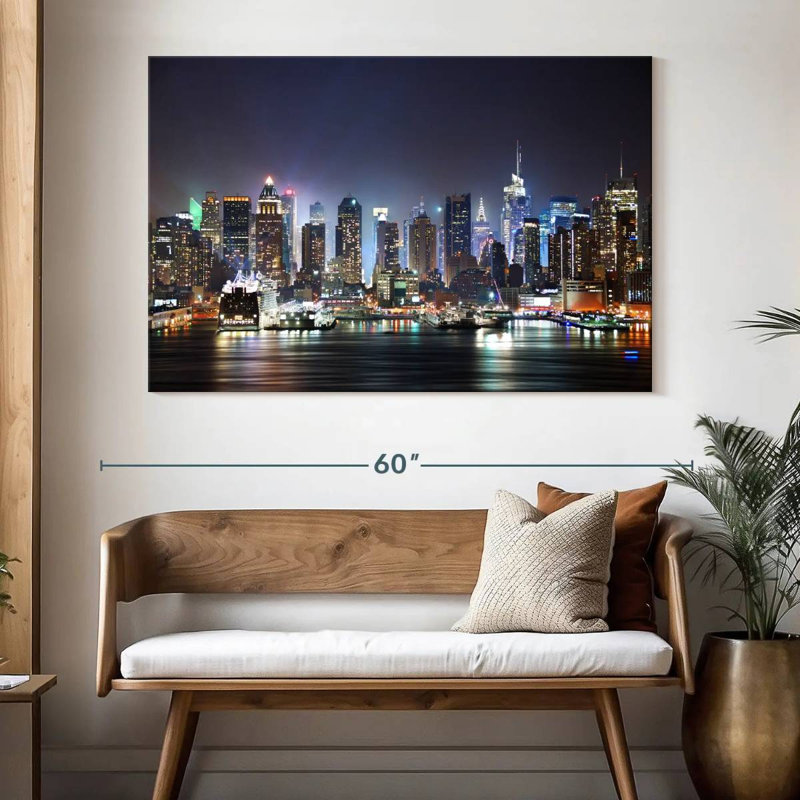 Sirci NYC Manhattan Nightscape, H 34 po x l 51 po