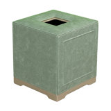 Vintage Green Leather Tissue Box Cover