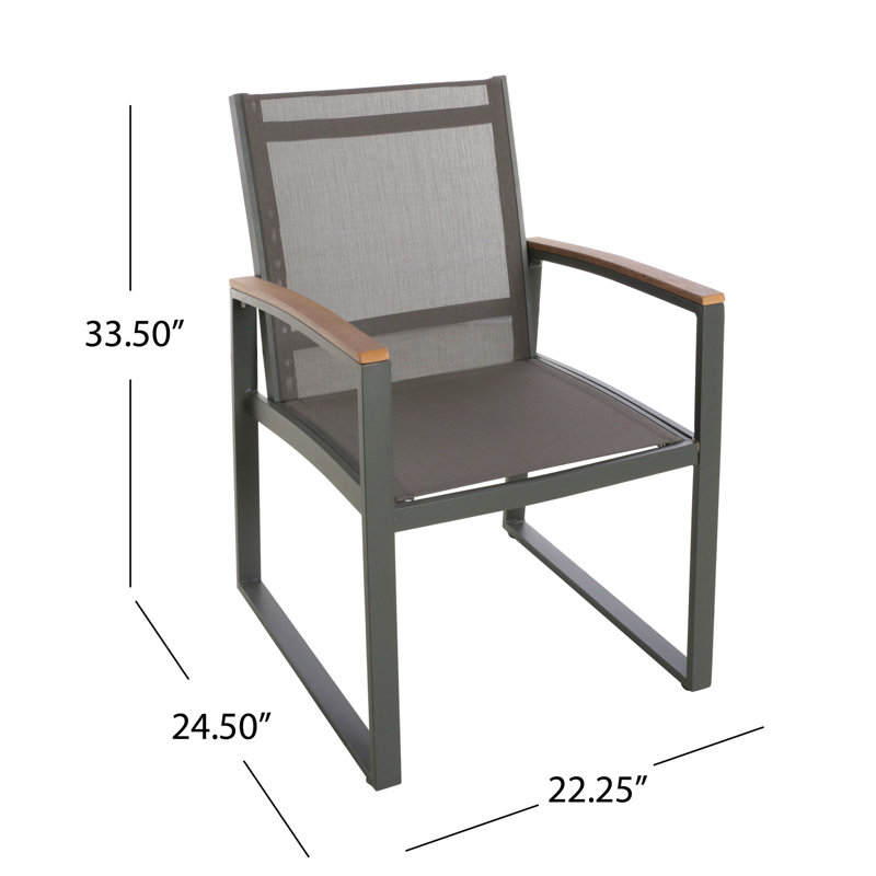 Dining Chair For Outdoor Garden, Black/Silver