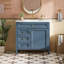 Meuble-lavabo de 36 po avec lavabo supérieur, meuble-lavabo moderne avec 2 tiroirs et tiroir escamotable, meuble-lavabo simple-118003254
