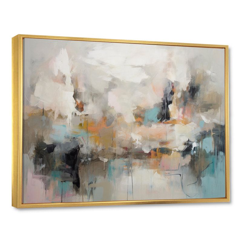 Maryln Serene Waters In Marble III, H 24 po x l 32 po x P 1 po, Cadre flottant doré
