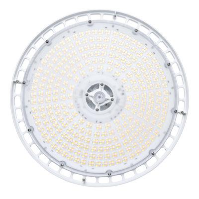240/200/150 Wattage Selectable LED UFO High Bay 3K/4K/5K CCT Selectable 60/80/100 Beam Angle Selectable White Finish 120-347 Volt